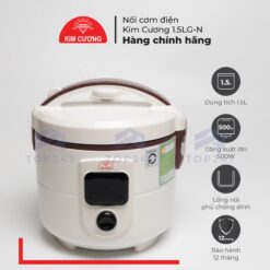Nồi Cơm Điện Kim Cương - Nắp Gài Chống Dính 1.5 Lít Thông Minh [Chính Hãng]
