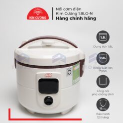 Nồi Cơm Điện Kim Cương - Nắp Gài Chống Dính 1.8 Lít Thông Minh [Chính Hãng]