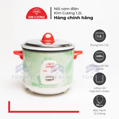 Nồi Cơm Điện Kim Cương - Nắp Rời 1.2 Lít [Chính Hãng]